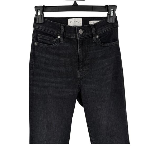 Frame Le High Straight Leg Long Jeans black size 24 - Picture 3 of 8
